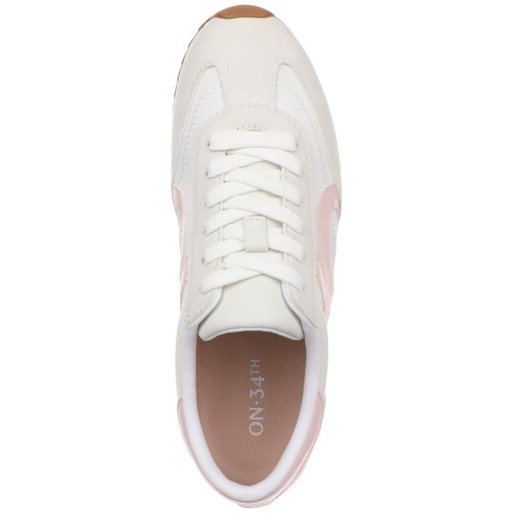 NWT On 34th Womens Madisonn Colorblock Sneakers 10020078700 Tan / Pink / Bone 5M - Picture 3 of 11
